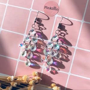 Mermaid Shine Rhinestone Cluster Earrings